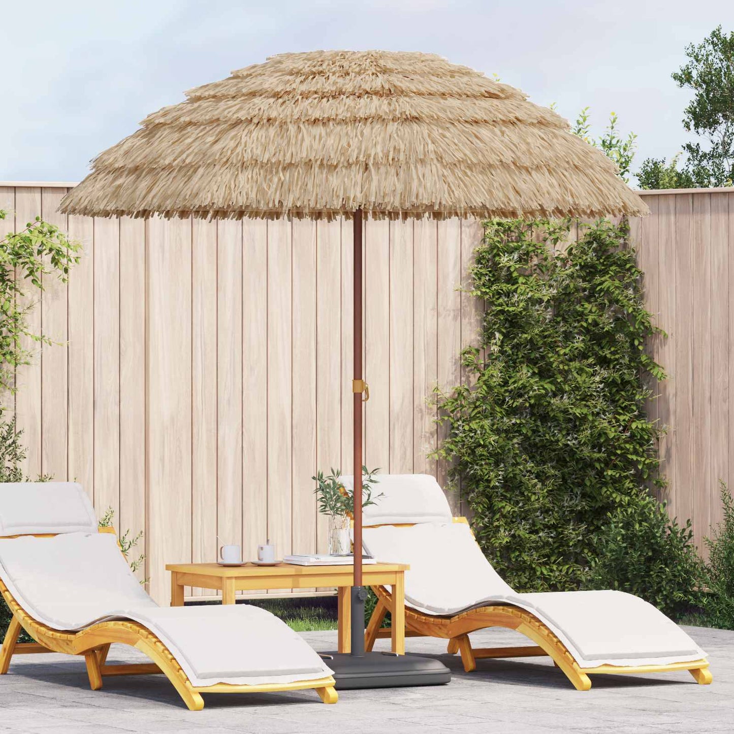 vidaXL Strandparasol Natur 255 x 255 x 255 cm Polyester und Stahl