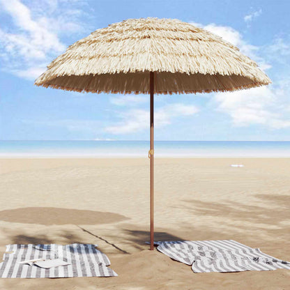 vidaXL Strandparasol Natur 255 x 255 x 255 cm Polyester und Stahl