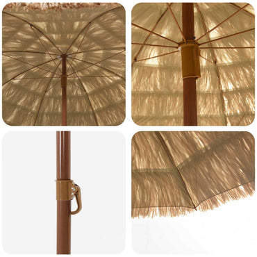 vidaXL Strandparasol Natur 255 x 255 x 255 cm Polyester und Stahl