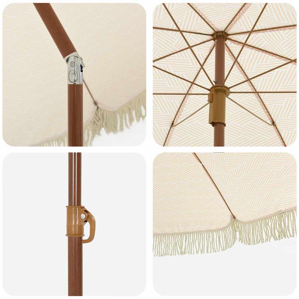 vidaXL Parasol de plage jaune et blanc 160 x 160 x 196 cm