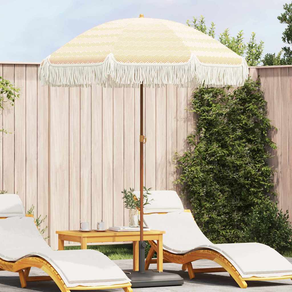 vidaXL Parasol de plage jaune et blanc 160 x 160 x 196 cm