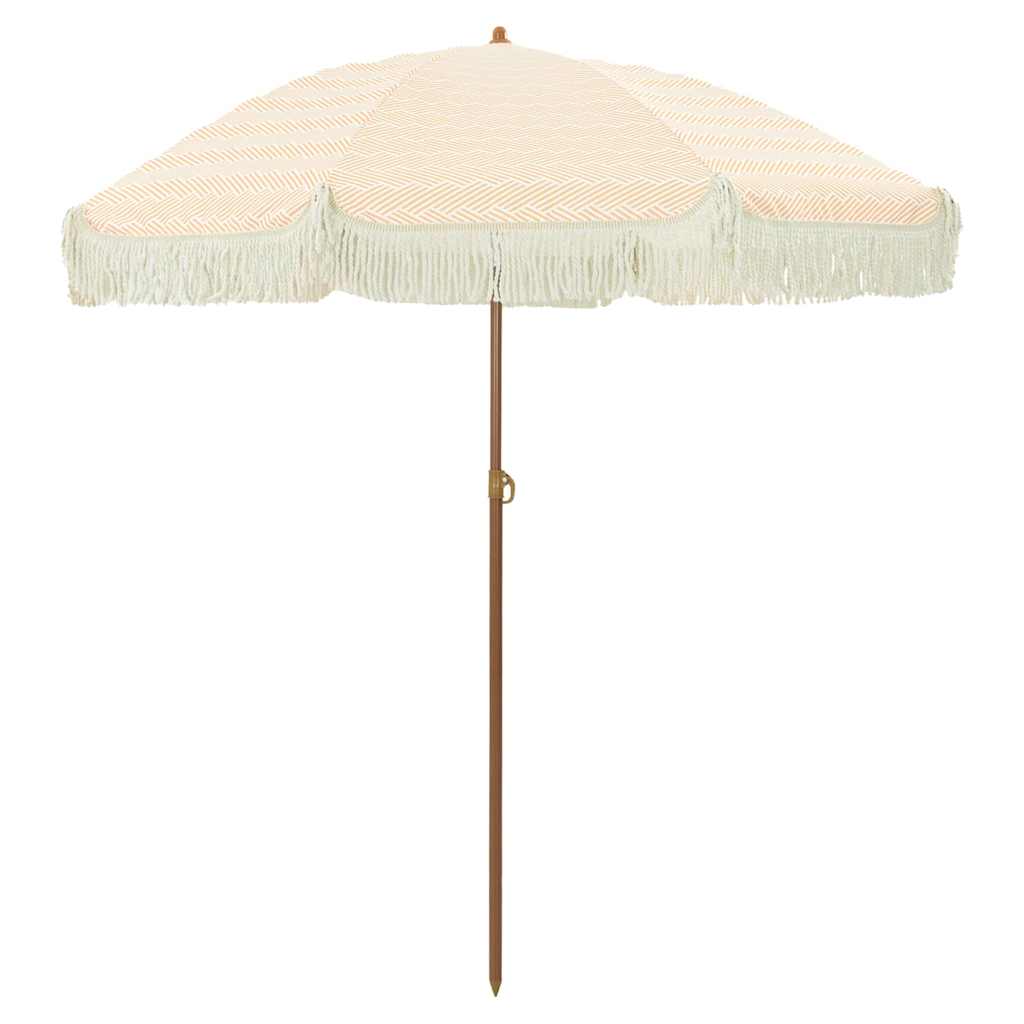 vidaXL Parasol de plage jaune et blanc 160 x 160 x 196 cm