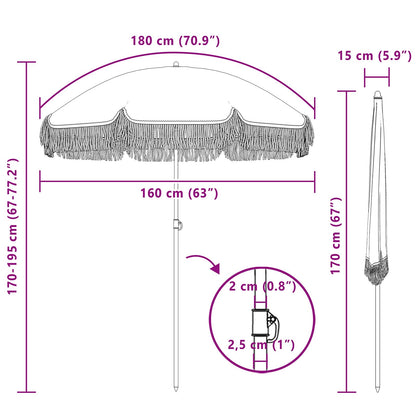 vidaXL Parasol de plage jaune et blanc 160 x 160 x 196 cm