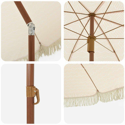 vidaXL Parasol de plage jaune et blanc 205 x 205 x 210 cm