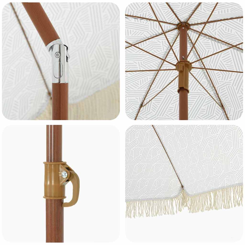 Strandparasol Grau und Weiß 160 x 160 x 196 cm