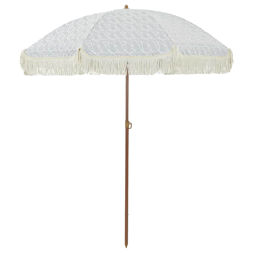 Strandparasol Grau und Weiß 160 x 160 x 196 cm