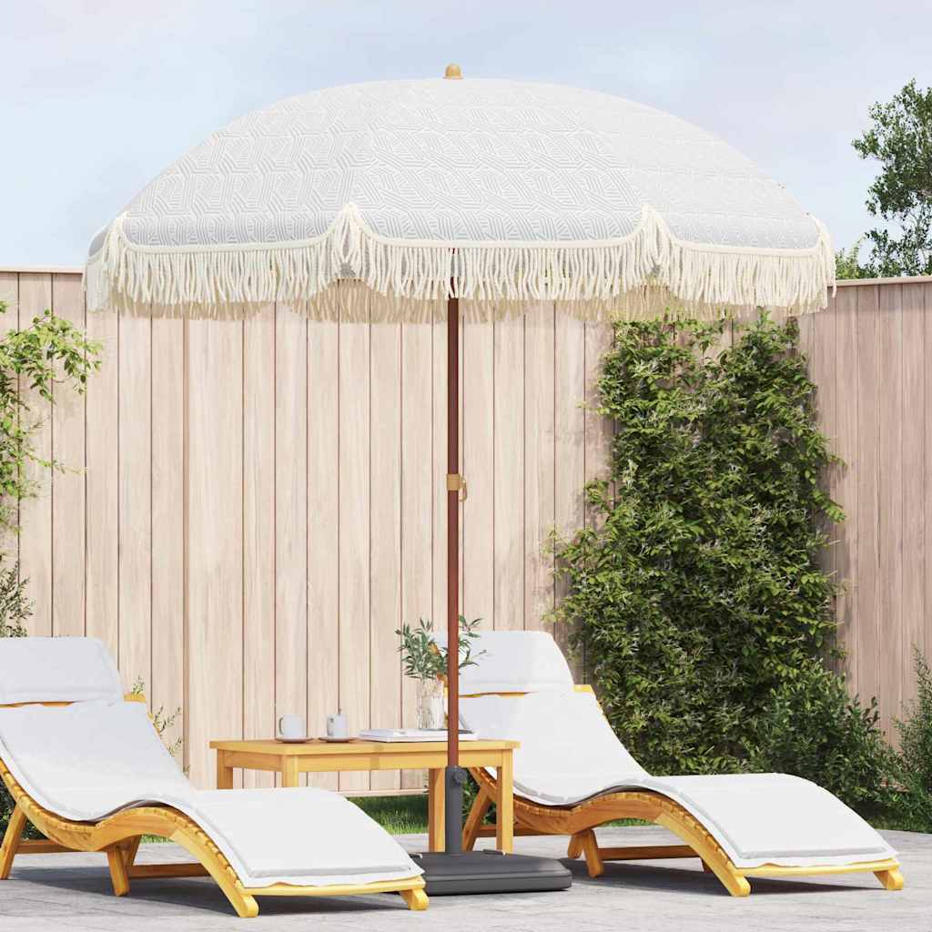 vidaXL Parasol de plage gris et blanc 205 x 205 x 210 cm