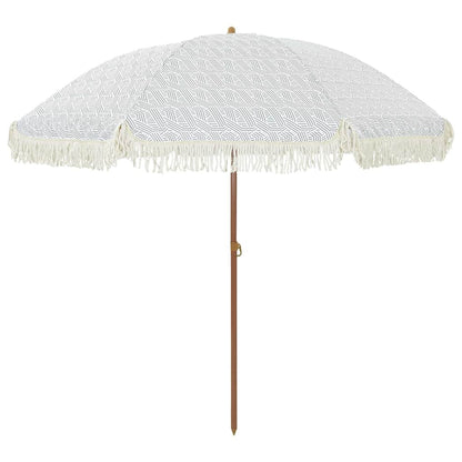 vidaXL Parasol de plage gris et blanc 205 x 205 x 210 cm