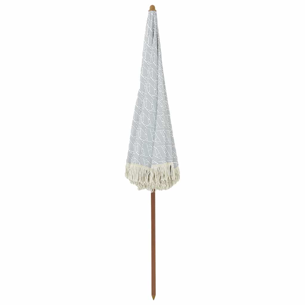 vidaXL Parasol de plage gris et blanc 205 x 205 x 210 cm