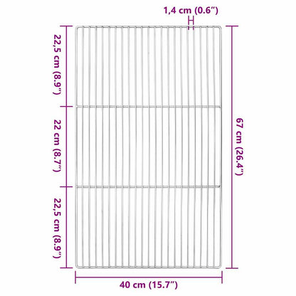 Grillrost Silber 67 x 40 cm Edelstahl