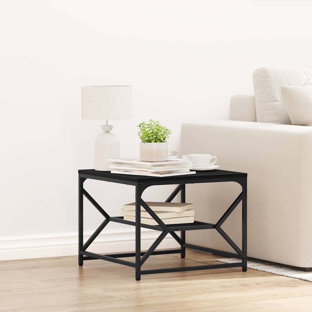 vidaXL Couchtisch Schwarz Eichen-Optik 51 x 50 x 40 cm
