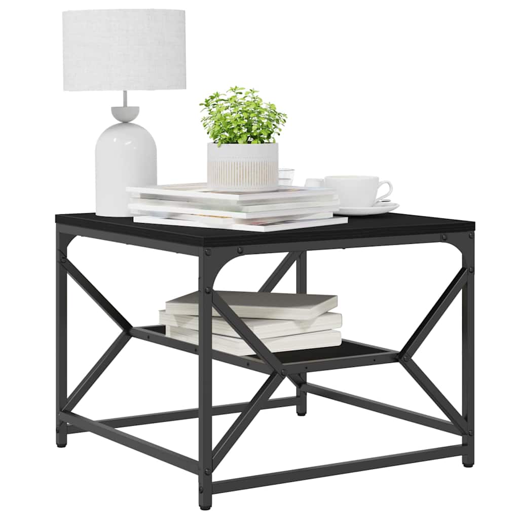 vidaXL Couchtisch Schwarz Eichen-Optik 51 x 50 x 40 cm