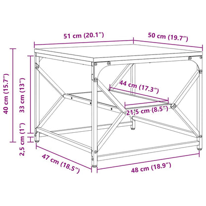 vidaXL Couchtisch Artisan-Eiche 51 x 50 x 40 cm