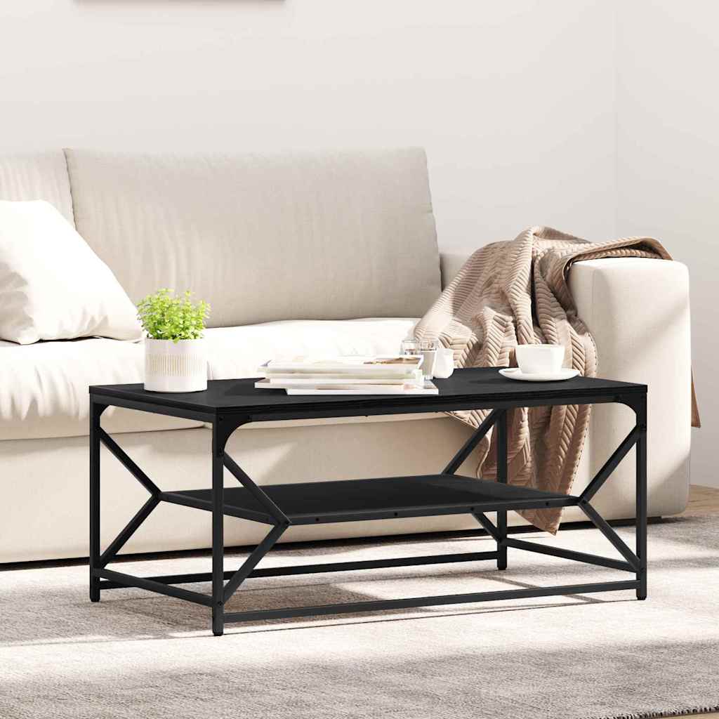 vidaXL Couchtisch Schwarz Eichen-Optik 90 x 50 x 40 cm