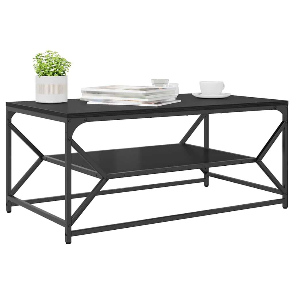 vidaXL Couchtisch Schwarz Eichen-Optik 90 x 50 x 40 cm