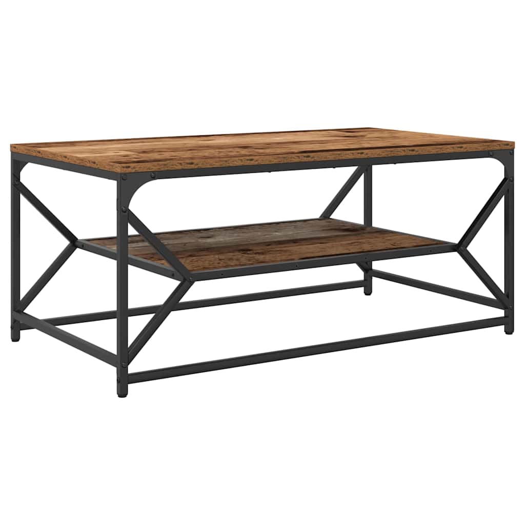 vidaXL Couchtisch Altholz 90 x 50 x 40 cm Ingenieure Holz und Stahl