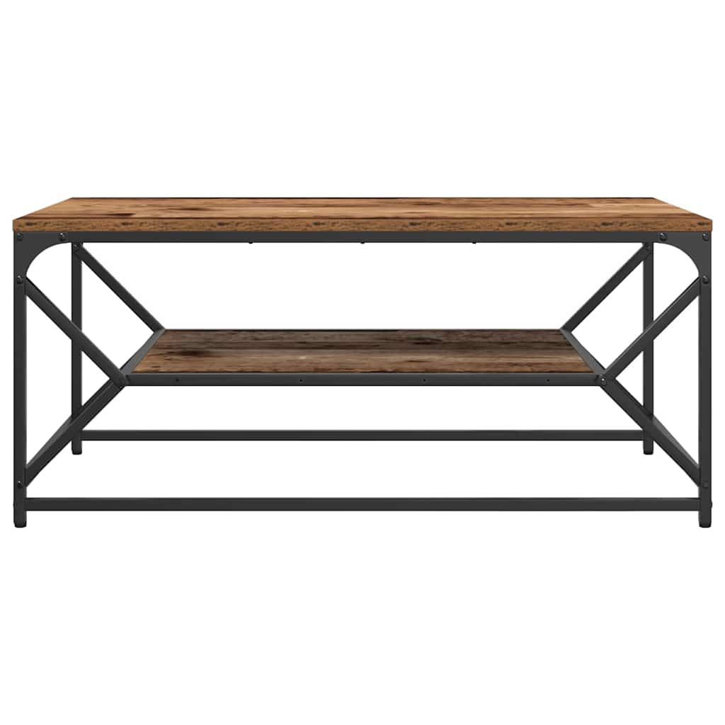 vidaXL Couchtisch Altholz 90 x 50 x 40 cm Ingenieure Holz und Stahl