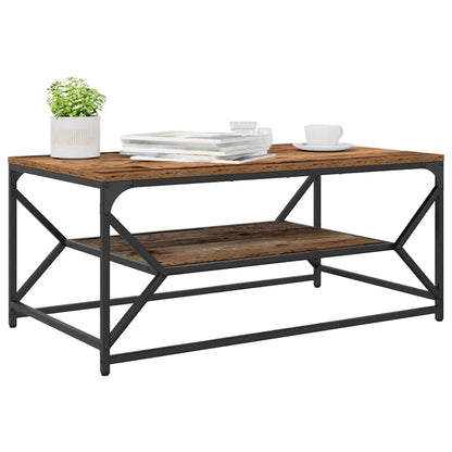 vidaXL Couchtisch Altholz 90 x 50 x 40 cm Ingenieure Holz und Stahl