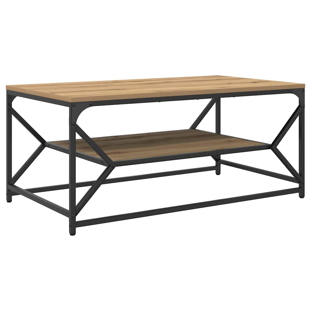 vidaXL Table basse chêne artisan 90 x 50 x 40 cm