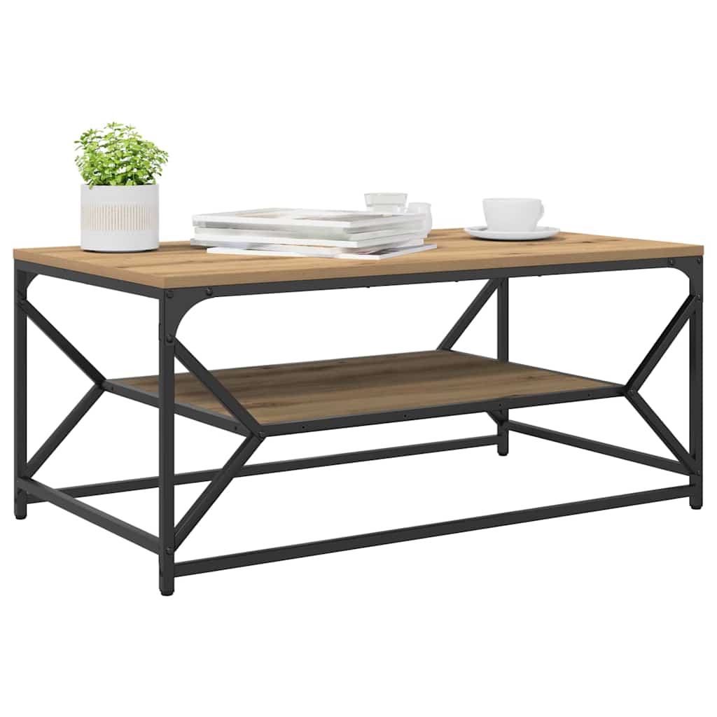 vidaXL Table basse chêne artisan 90 x 50 x 40 cm