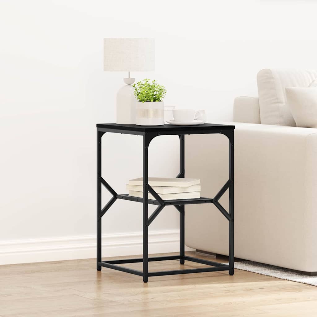 vidaXL Table d'appoint Noir aspect chêne 41 x 40 x 60 cm
