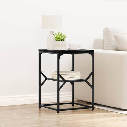 vidaXL Table d'appoint Noir aspect chêne 41 x 40 x 60 cm