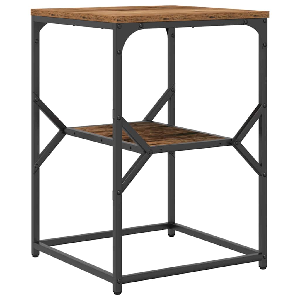 vidaXL Table d'appoint en bois de récupération 41 x 40 x 60 cm Bois d'ingénierie et acier