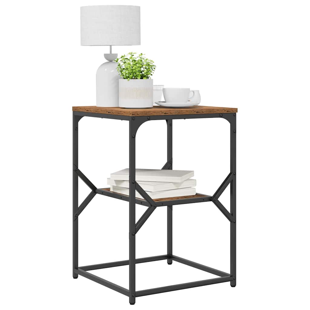 vidaXL Table d'appoint en bois de récupération 41 x 40 x 60 cm Bois d'ingénierie et acier