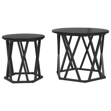 vidaXL Tables d'appoint 2 pcs Noir aspect chêne