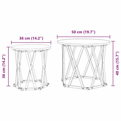 vidaXL Tables d'appoint 2 pcs Noir aspect chêne