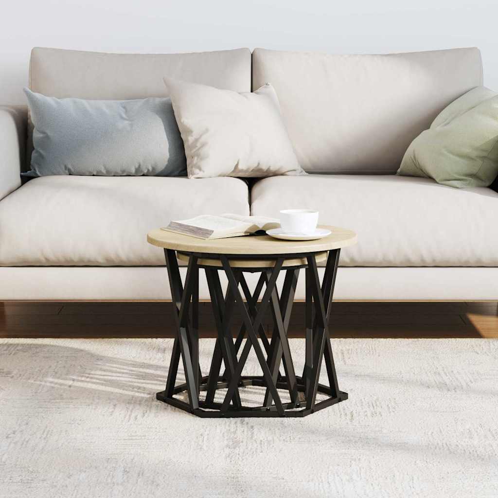 vidaXL Tables d'appoint 2 pcs Chêne Sonoma Bois d'ingénierie et acier