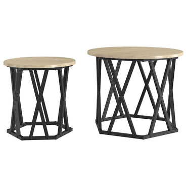 vidaXL Tables d'appoint 2 pcs Chêne Sonoma Bois d'ingénierie et acier