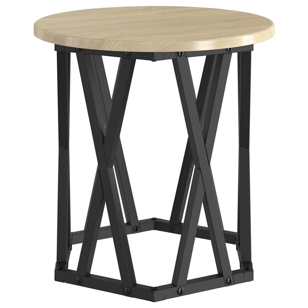 vidaXL Tables d'appoint 2 pcs Chêne Sonoma Bois d'ingénierie et acier