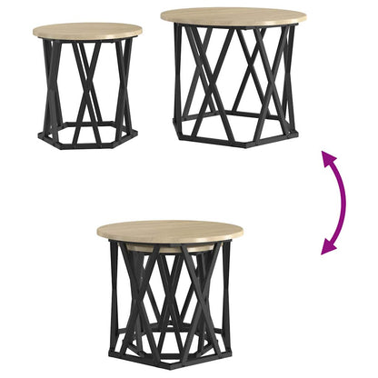 vidaXL Tables d'appoint 2 pcs Chêne Sonoma Bois d'ingénierie et acier