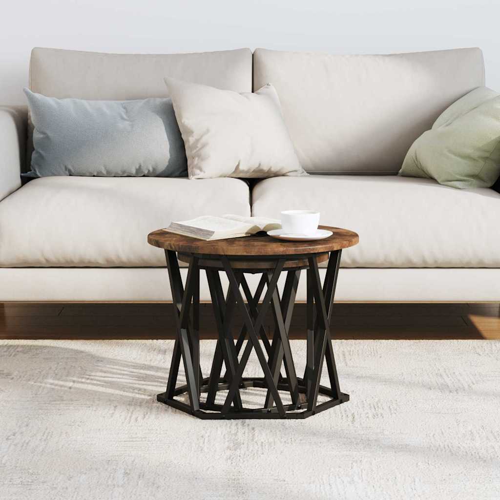 vidaXL Tables d'appoint 2 pcs Chêne fumé Bois d'ingénierie et Acier