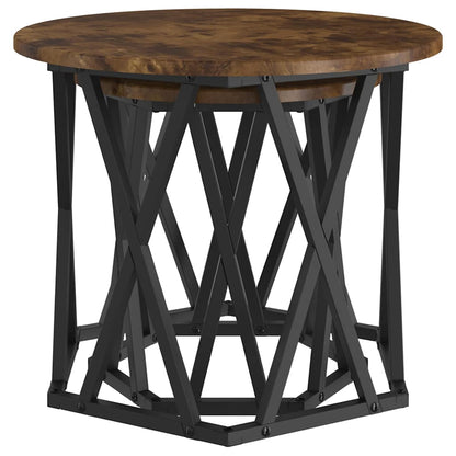 vidaXL Tables d'appoint 2 pcs Chêne fumé Bois d'ingénierie et Acier