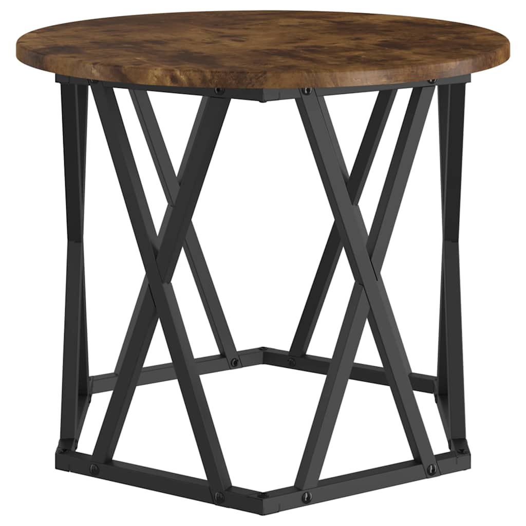 vidaXL Tables d'appoint 2 pcs Chêne fumé Bois d'ingénierie et Acier