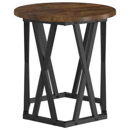 vidaXL Tables d'appoint 2 pcs Chêne fumé Bois d'ingénierie et Acier
