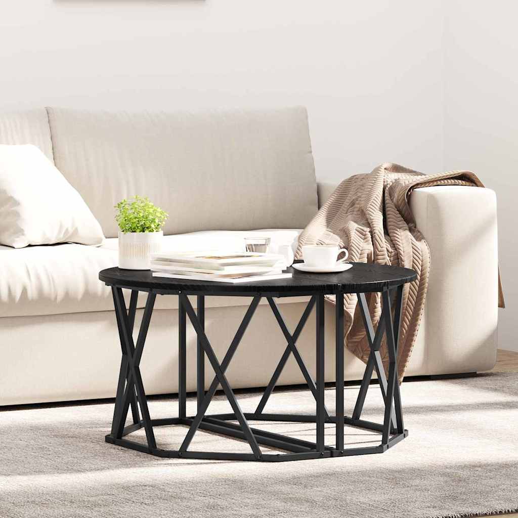 vidaXL Couchtisch Schwarz Eichen-Optik 80 x 80 x 42 cm