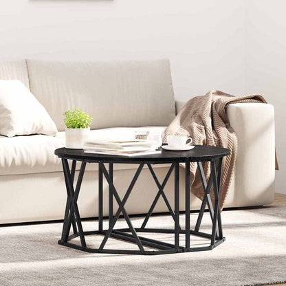 vidaXL Couchtisch Schwarz Eichen-Optik 80 x 80 x 42 cm