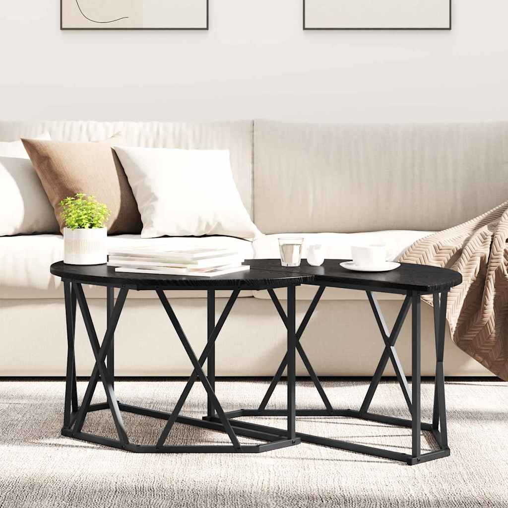 vidaXL Couchtisch Schwarz Eichen-Optik 80 x 80 x 42 cm