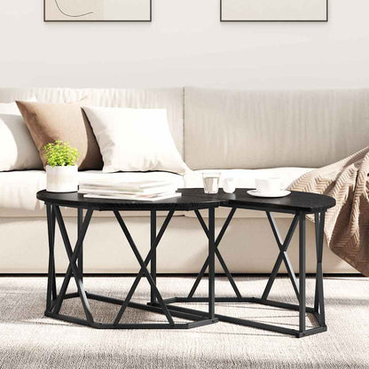 vidaXL Couchtisch Schwarz Eichen-Optik 80 x 80 x 42 cm