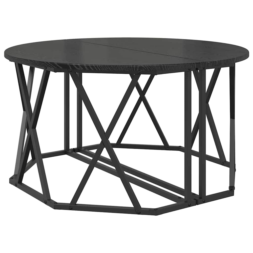 vidaXL Couchtisch Schwarz Eichen-Optik 80 x 80 x 42 cm