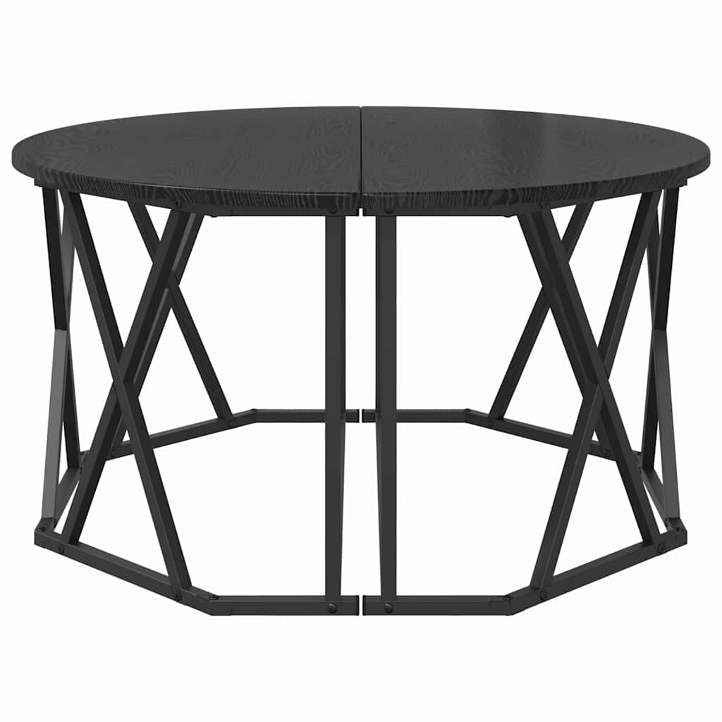 vidaXL Couchtisch Schwarz Eichen-Optik 80 x 80 x 42 cm