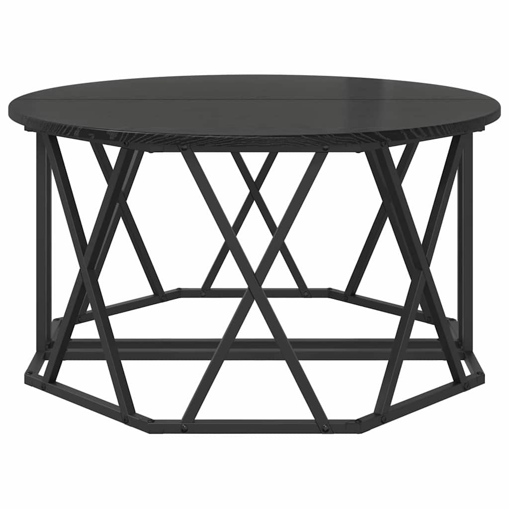 vidaXL Couchtisch Schwarz Eichen-Optik 80 x 80 x 42 cm