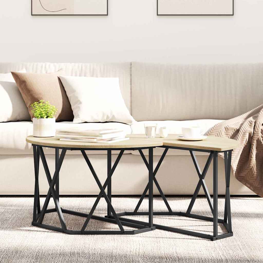 vidaXL Couchtisch Sonoma-Eiche 80 x 80 x 42 cm