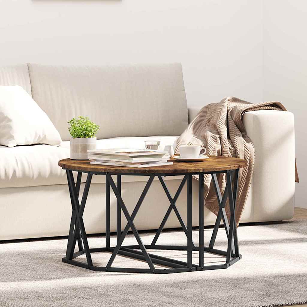 vidaXL Couchtisch Geräucherte Eiche 80 x 80 x 42 cm