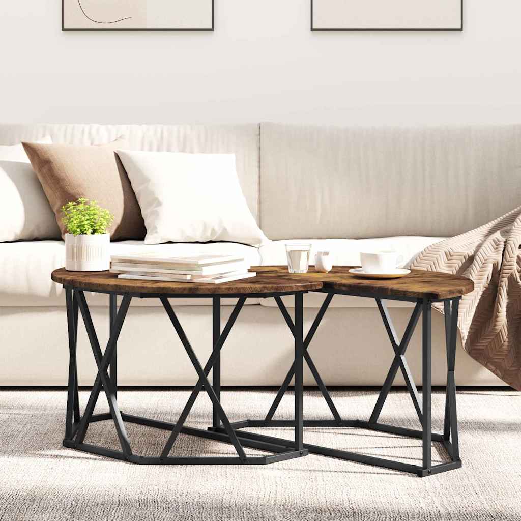 vidaXL Couchtisch Geräucherte Eiche 80 x 80 x 42 cm