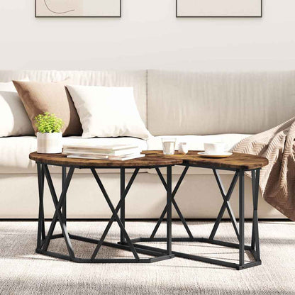 vidaXL Couchtisch Geräucherte Eiche 80 x 80 x 42 cm