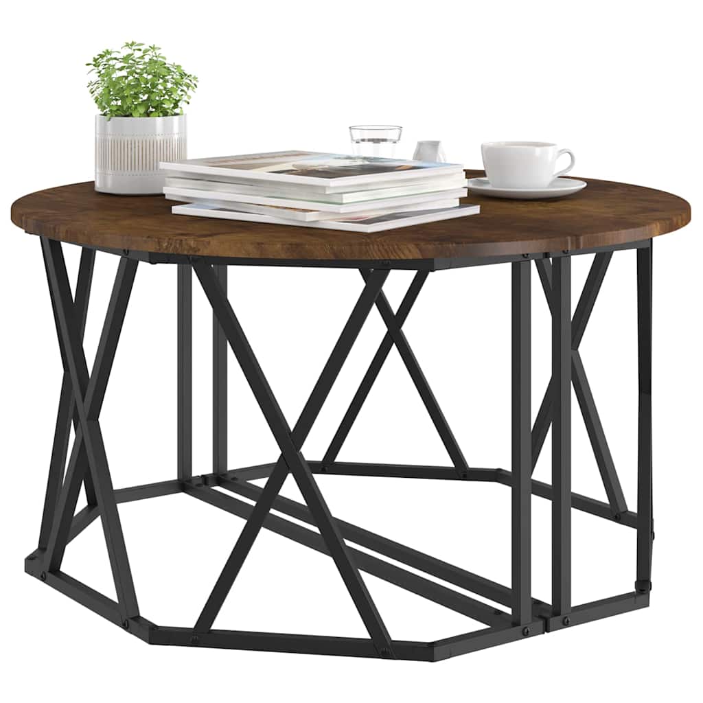vidaXL Couchtisch Geräucherte Eiche 80 x 80 x 42 cm